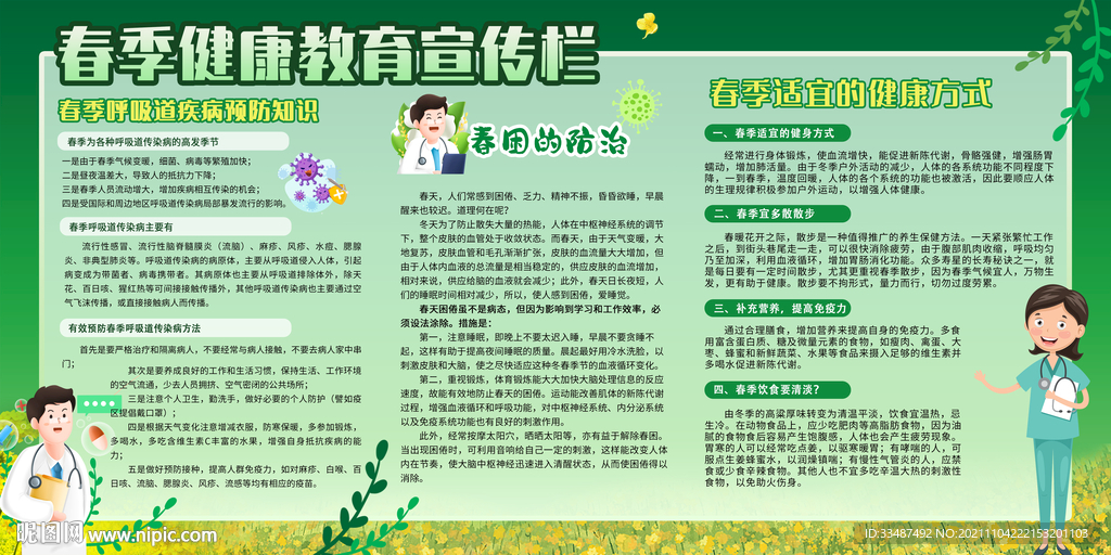 春季健康教育宣传栏