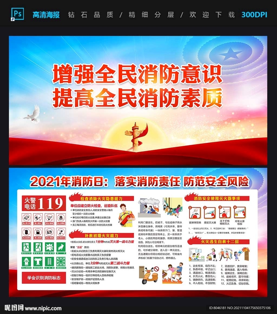 2021年消防安全月宣传栏