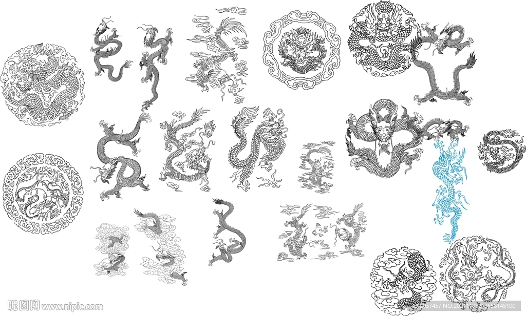 部分位图非矢量龙图形