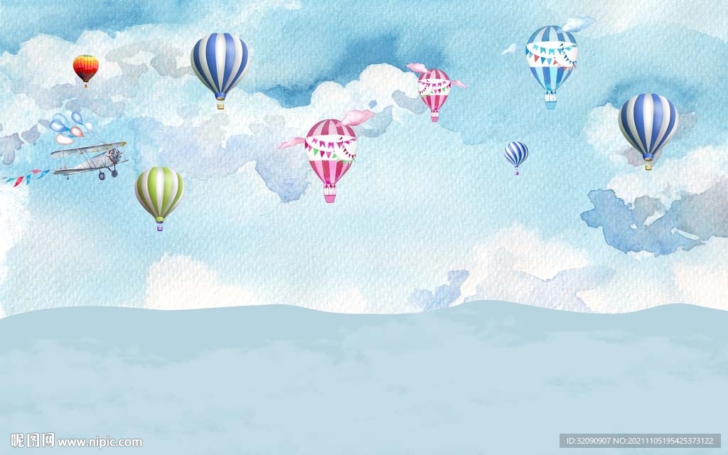 热气球背景墙