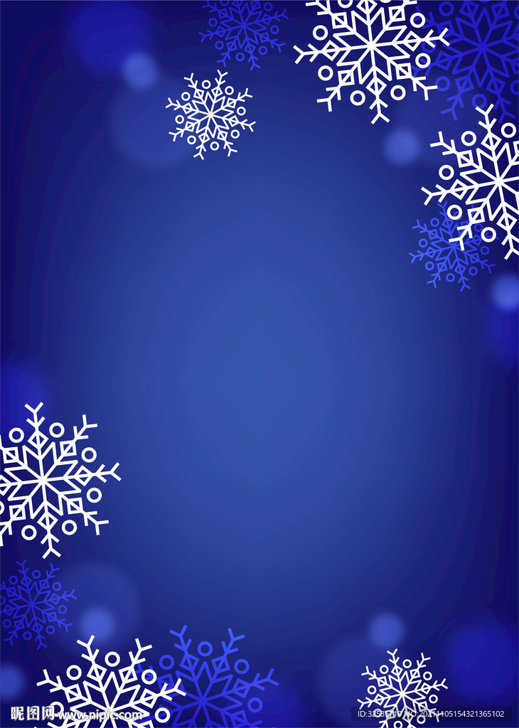 蓝色雪花宣传单底图