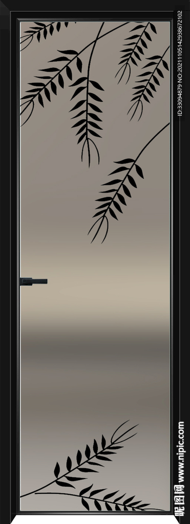 高清分层透明底平开门玻璃打印图