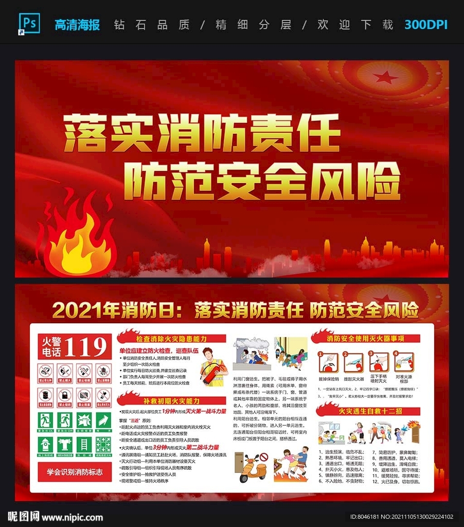 2021年消防安全月宣传栏