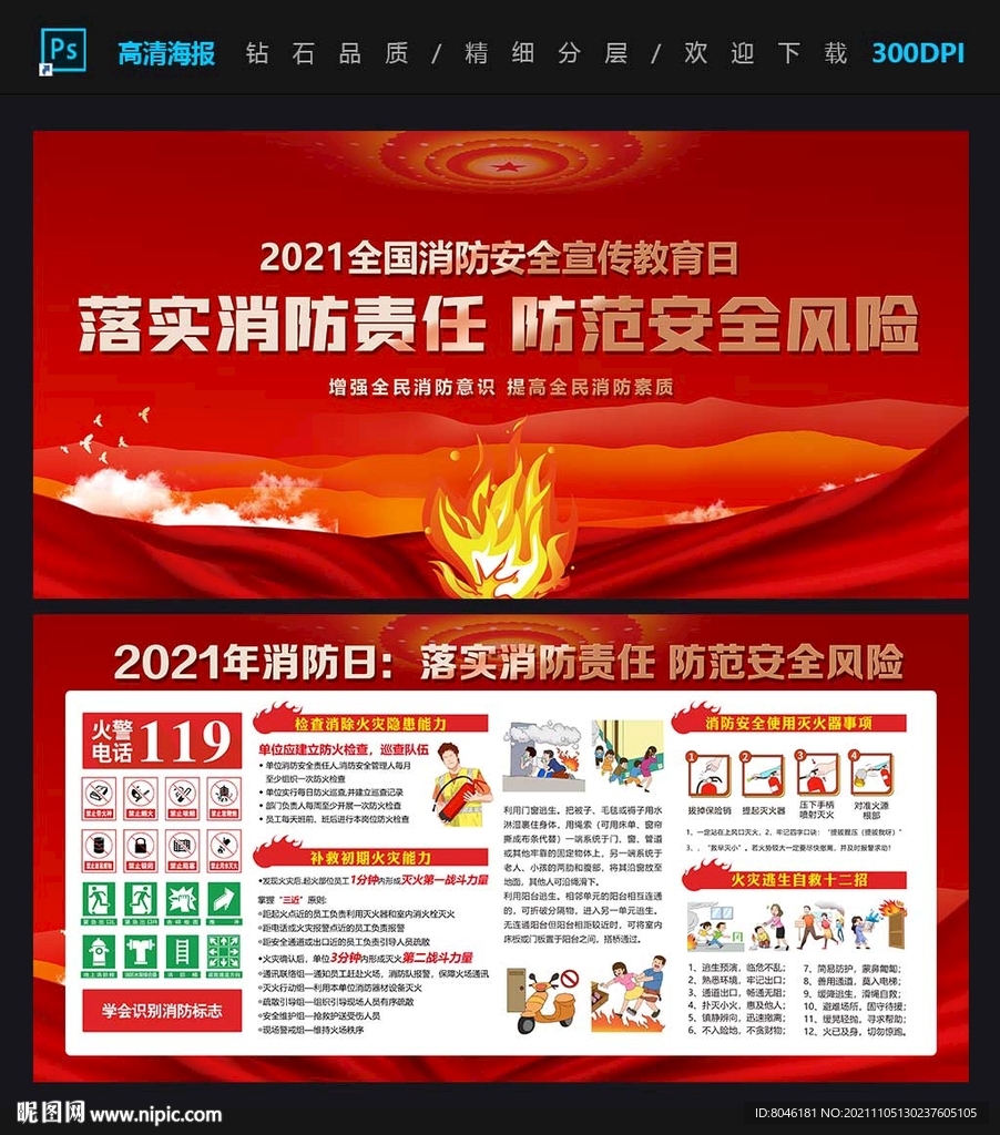 2021年消防安全月宣传栏
