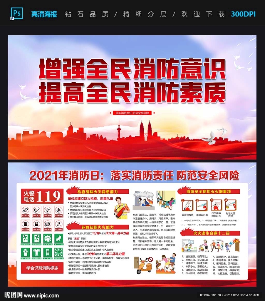 2021年消防安全月宣传栏