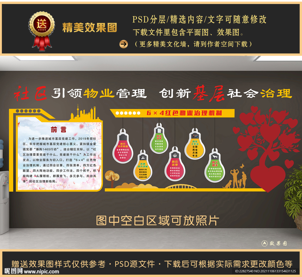 红色物业文化墙