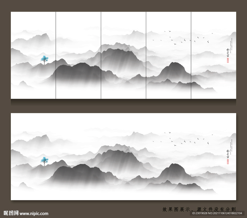 新中式抽象现代山水画