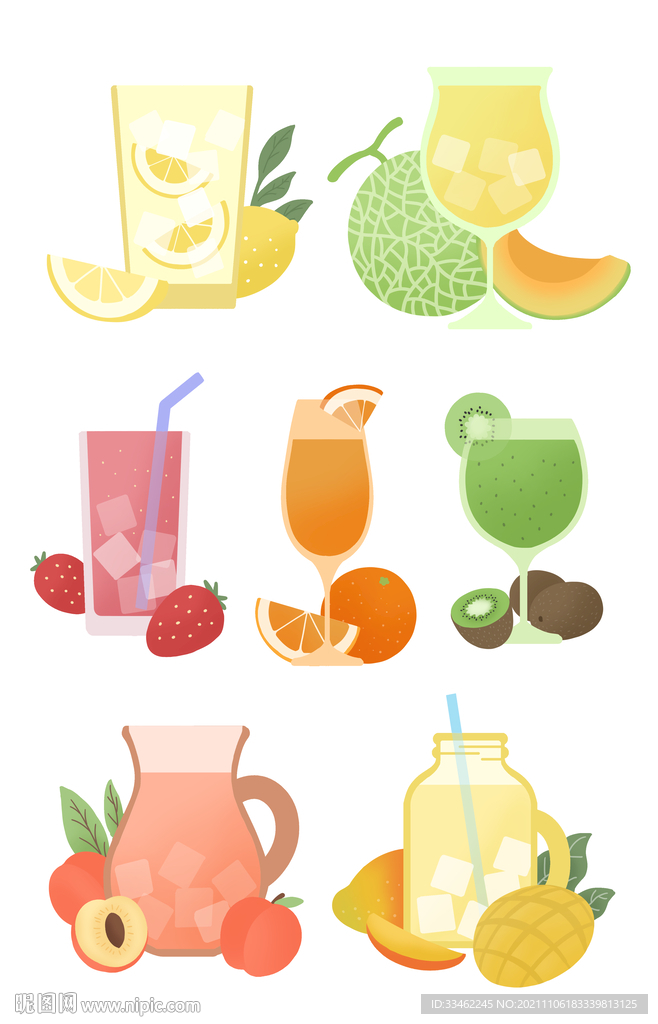 水果饮料插画