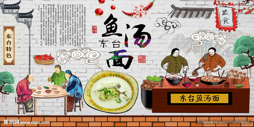 东台鱼汤面鱼汤面背景图片