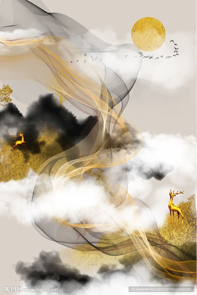 抽象意境山水画
