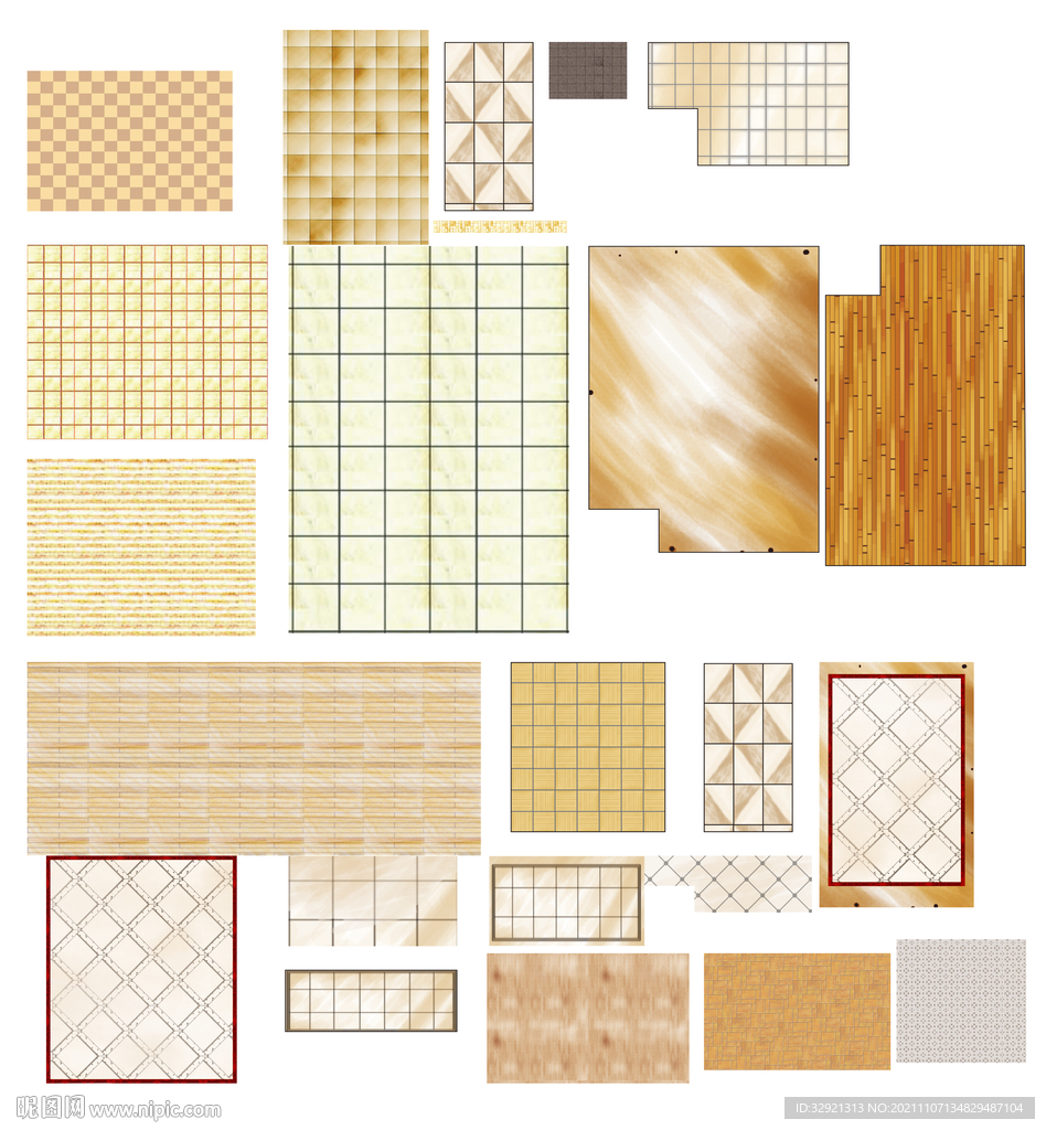 地面平面图块高清彩平素材PSD