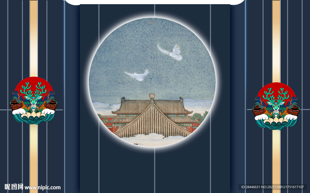 新中式背景墙