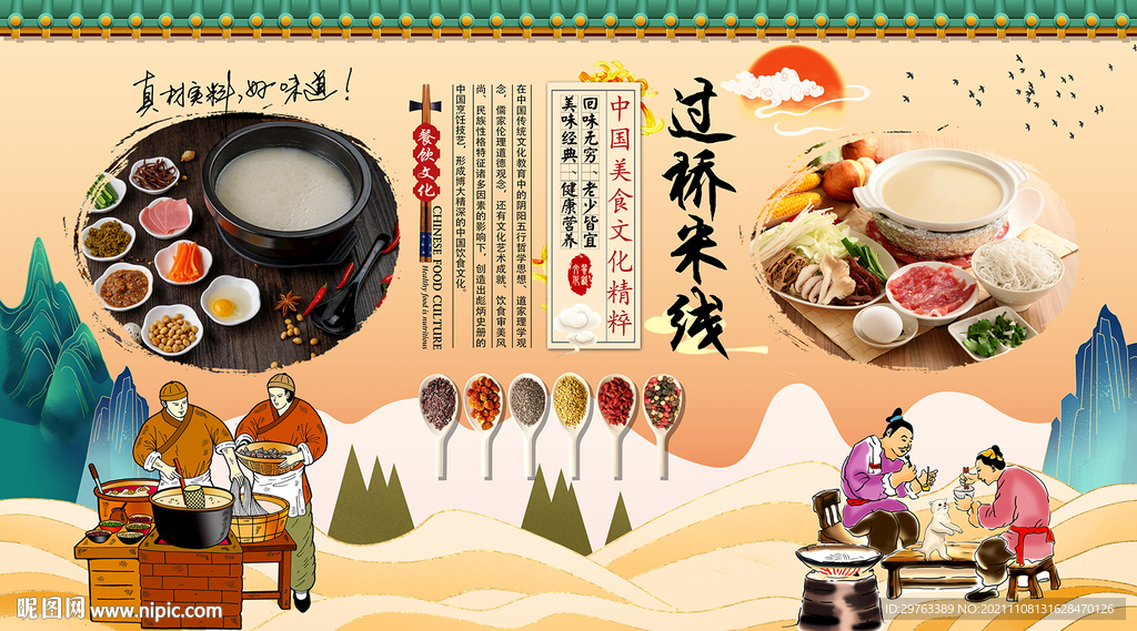 过桥米线背景墙