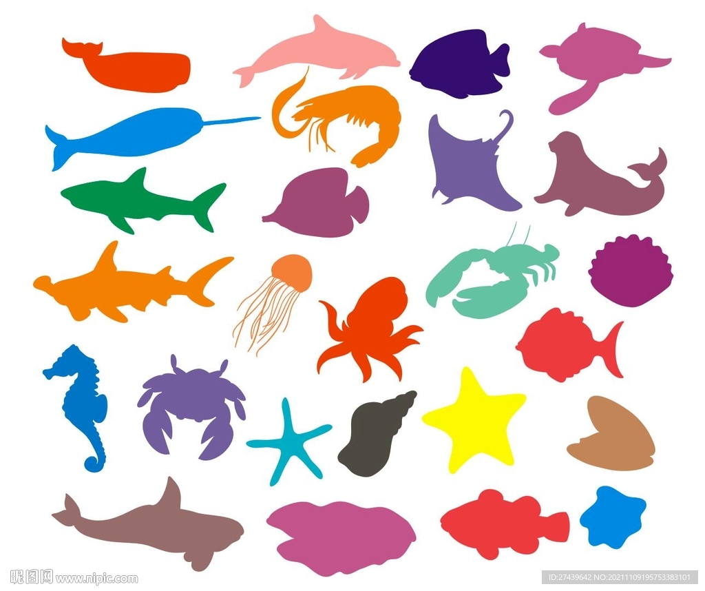 海洋动物矢量图设计图 广告设计 广告设计 设计图库 昵图网nipic Com