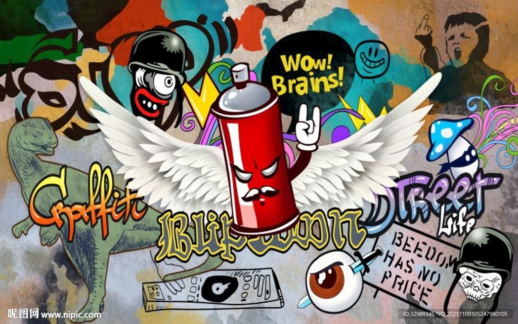 涂鸦背景墙图片