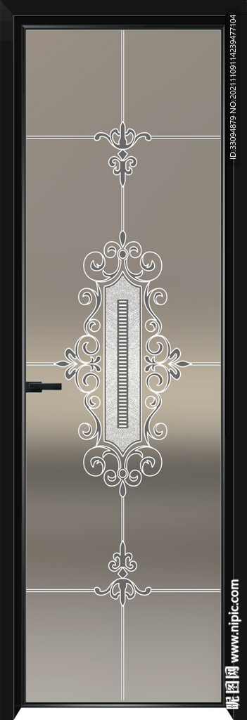 高清分层透明底平开门玻璃打印图