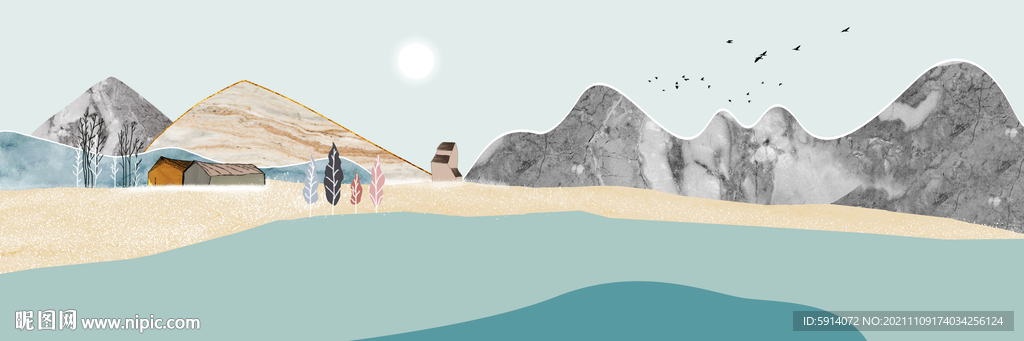 装饰画 晶瓷画 山川