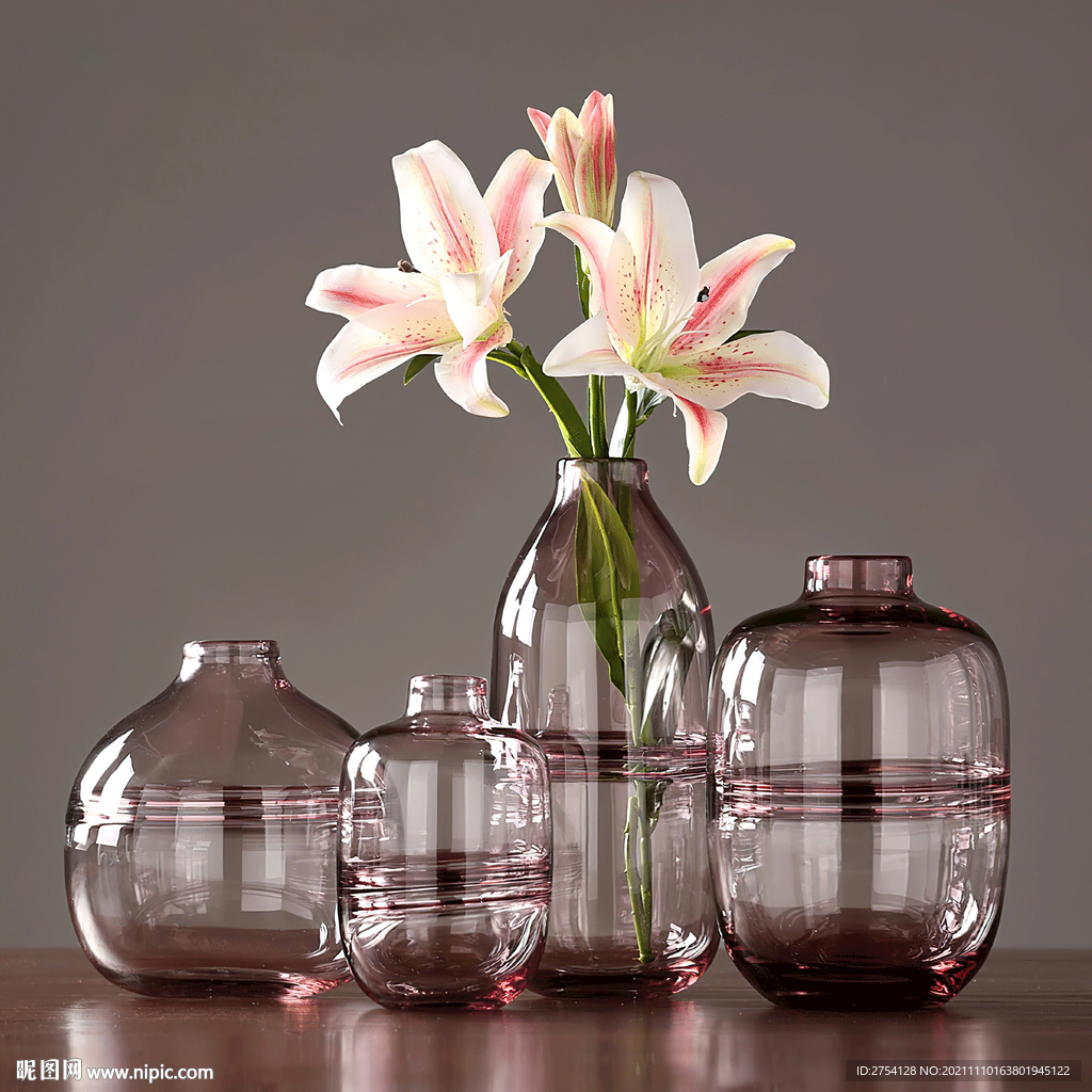 装饰画 花瓶 百合