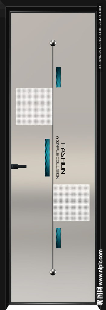 高清分层透明底平开门玻璃打印图