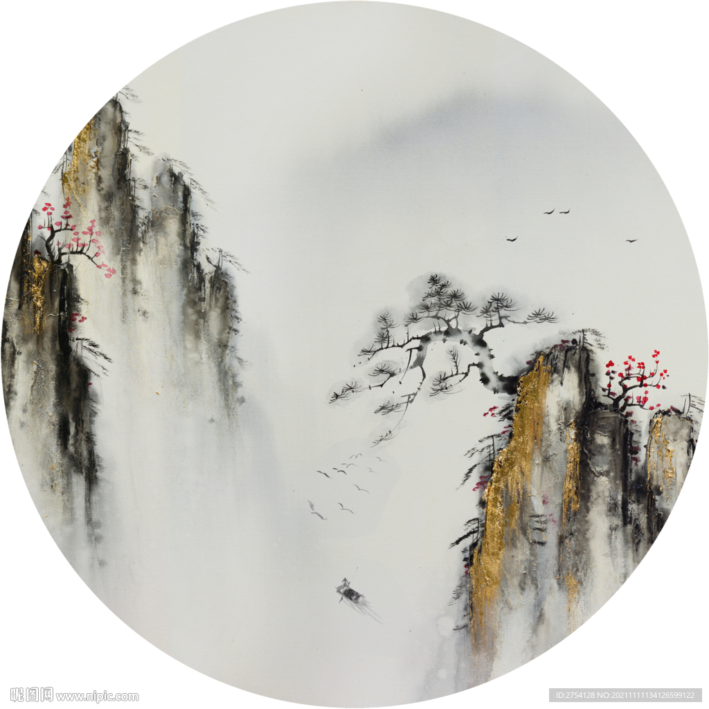 装饰画 抽象画 水墨山川