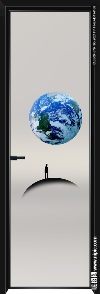 高清分层透明底平开门打印图