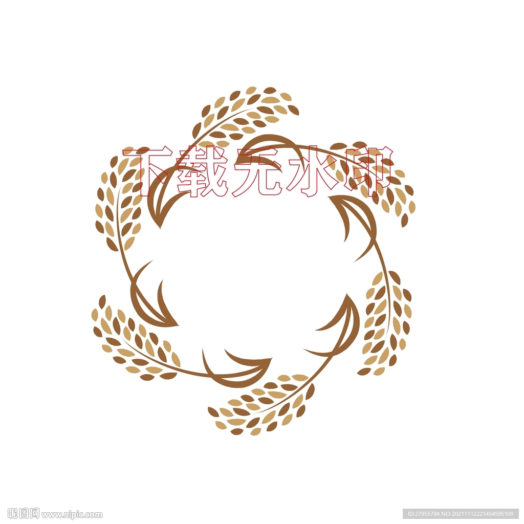 手绘水稻插画