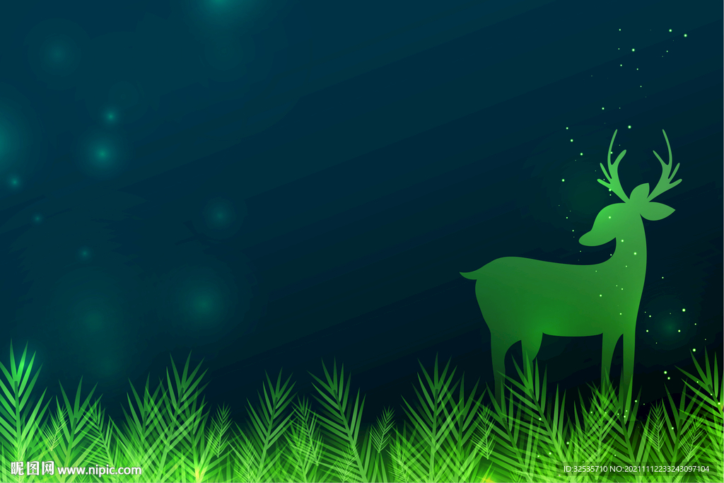 绿色渐变夜空背景