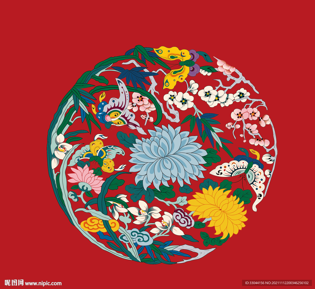 中国风图案梅兰竹菊图