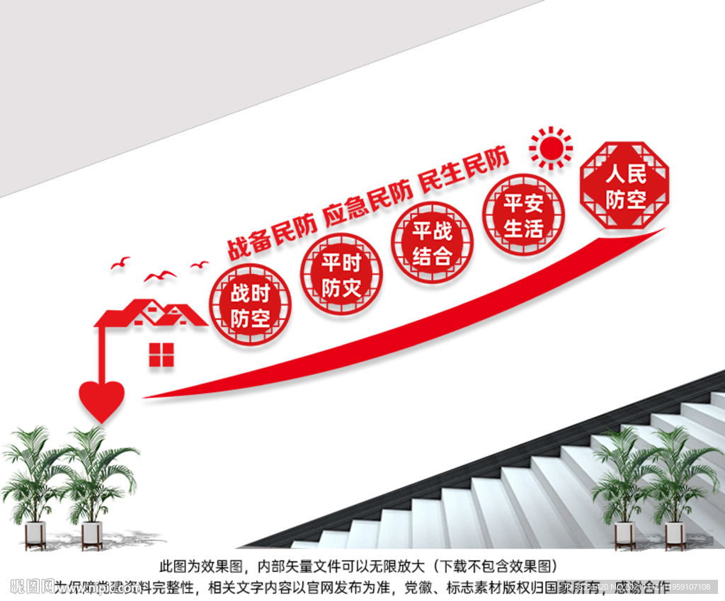 人民防空楼道文化墙