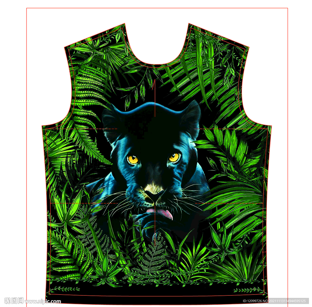 数码印花定位叶子