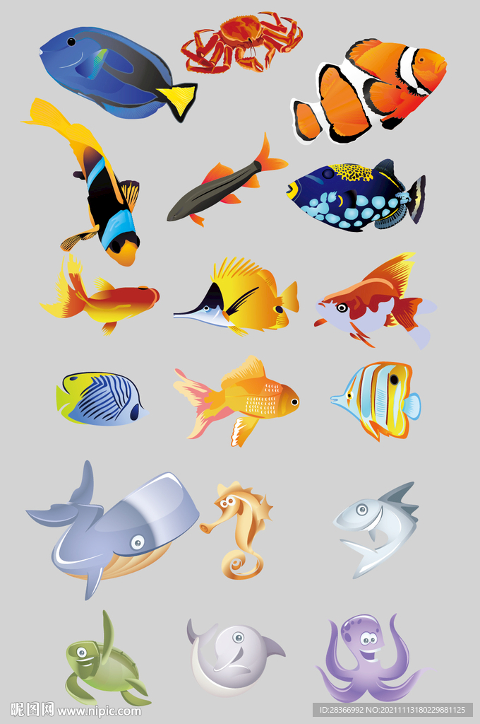 AI矢量海洋生物海鱼