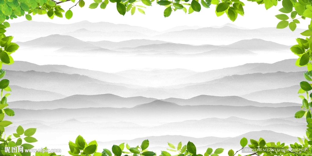 绿植山水画