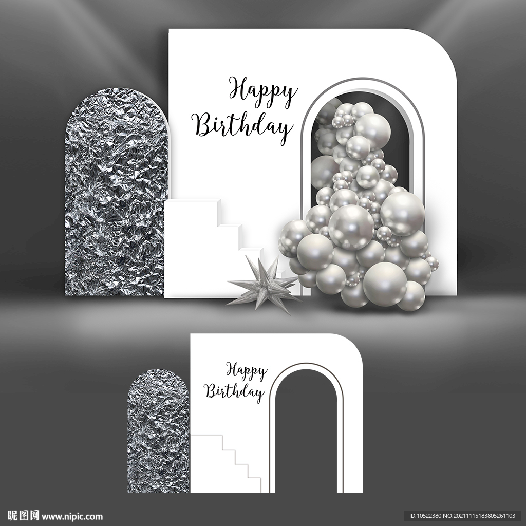 银白色生日背景