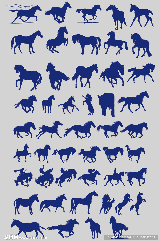 AI矢量马儿奔马