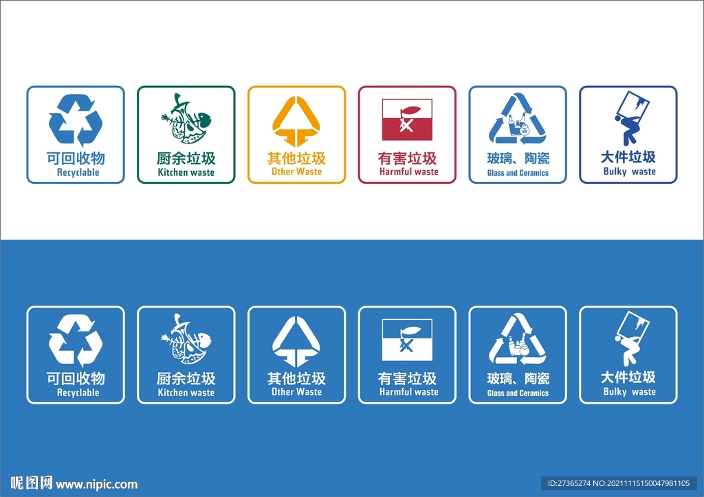 垃圾分类图标
