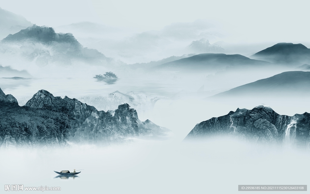 新款 山水大气墙画 TIF文件