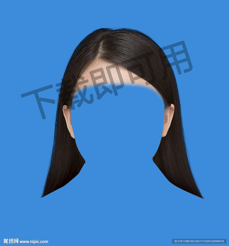 女人长头发模板