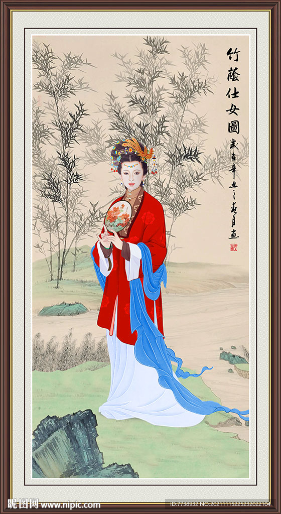 竹荫仕女图