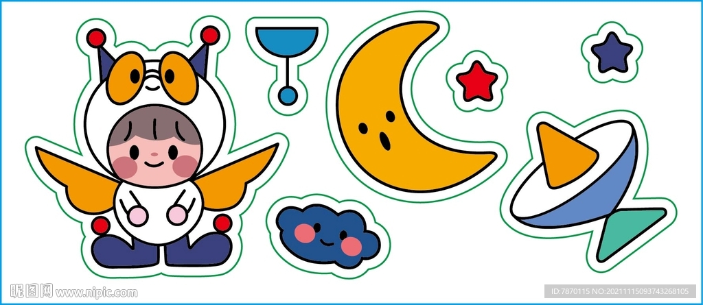 太空男孩 卡通男孩 