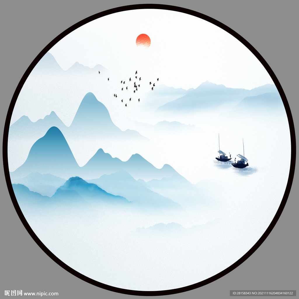 水墨山水画 