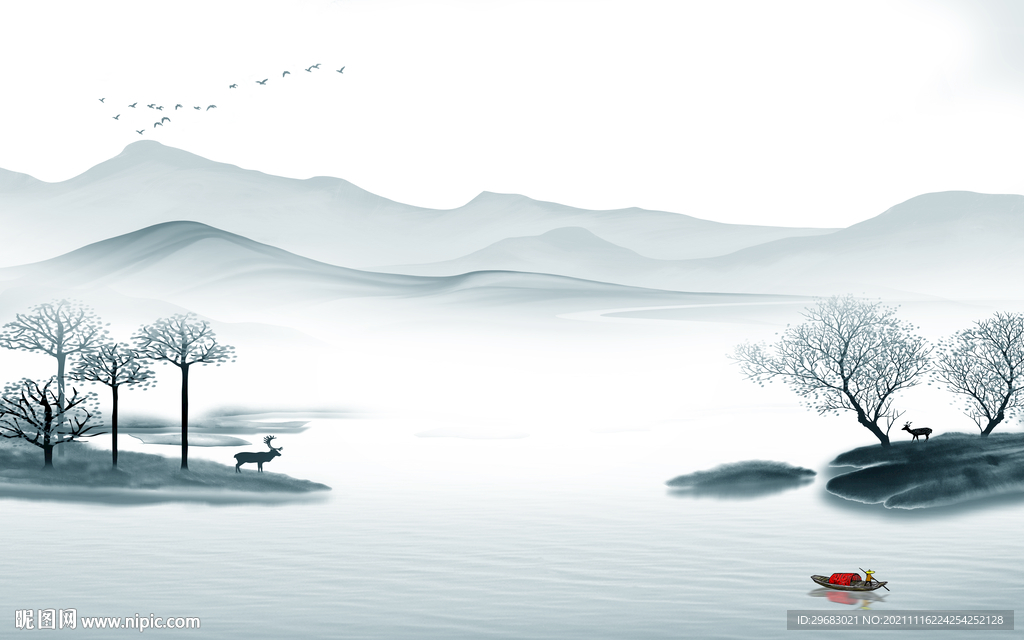 新品现代意境山水 tif文件