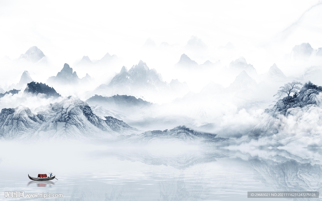 中国风现代意境山水 tif文件