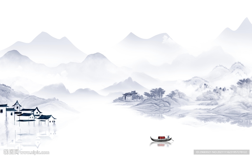 新中式现代意境山水 tif文件
