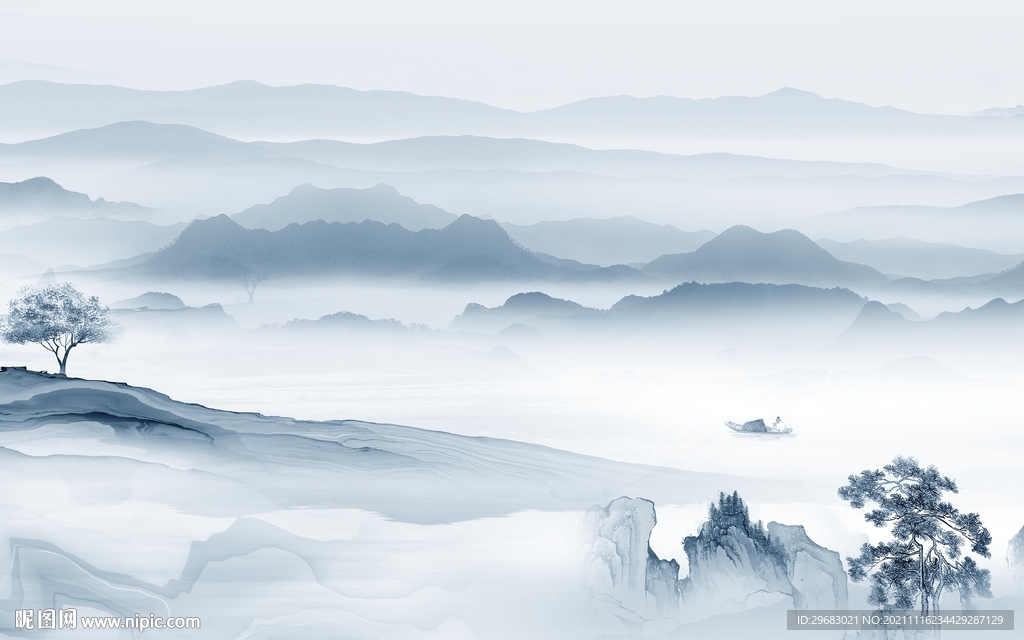 高清 现代意境山水 tif文件