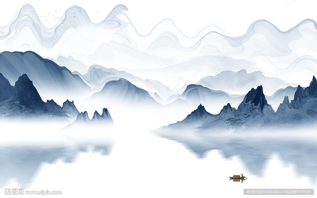 最新 意境画山水 TIF分层图