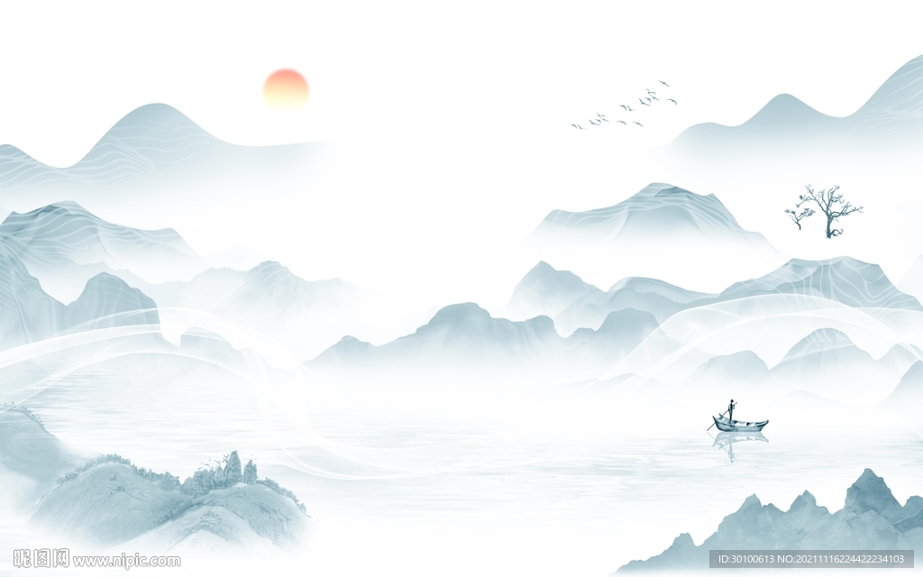 人气 意境画山水 TIF分层图