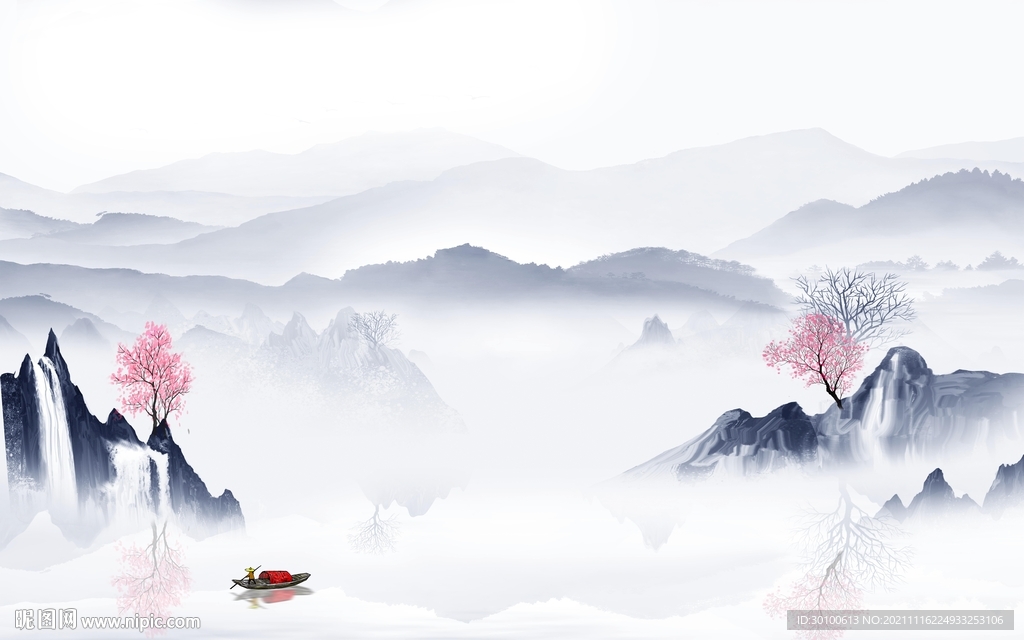 简约意境画山水 TIF分层图