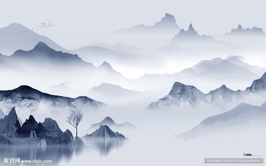 高清 意境画山水 TIF分层图