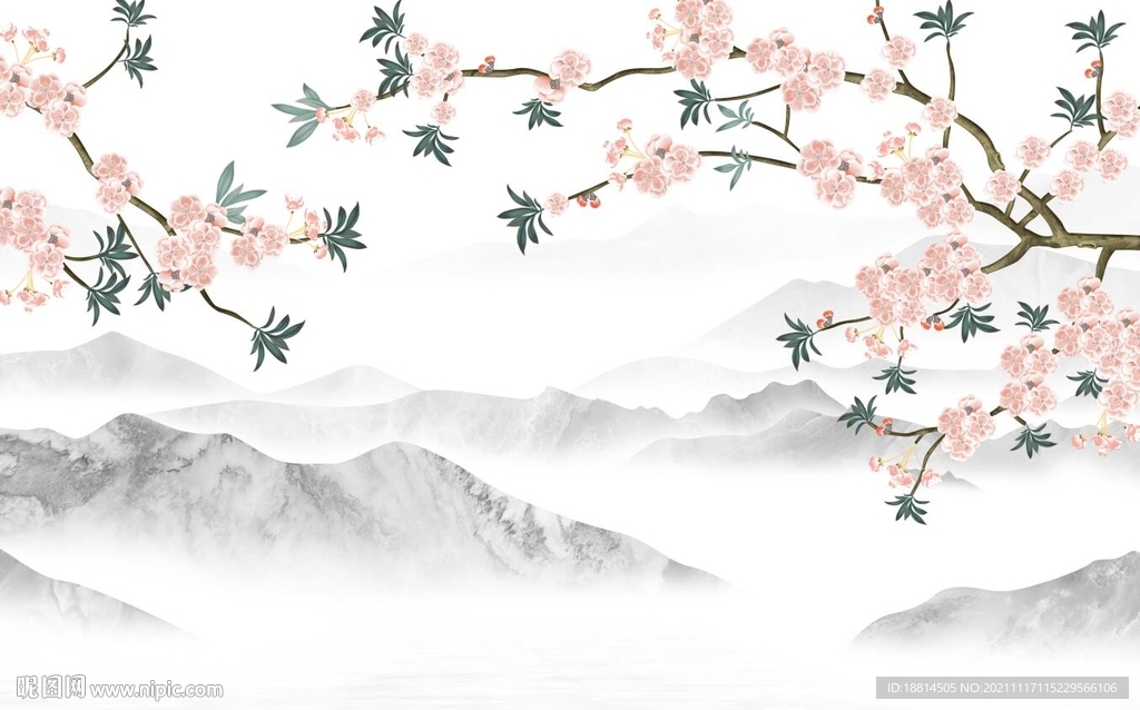 新中式花鸟背景墙