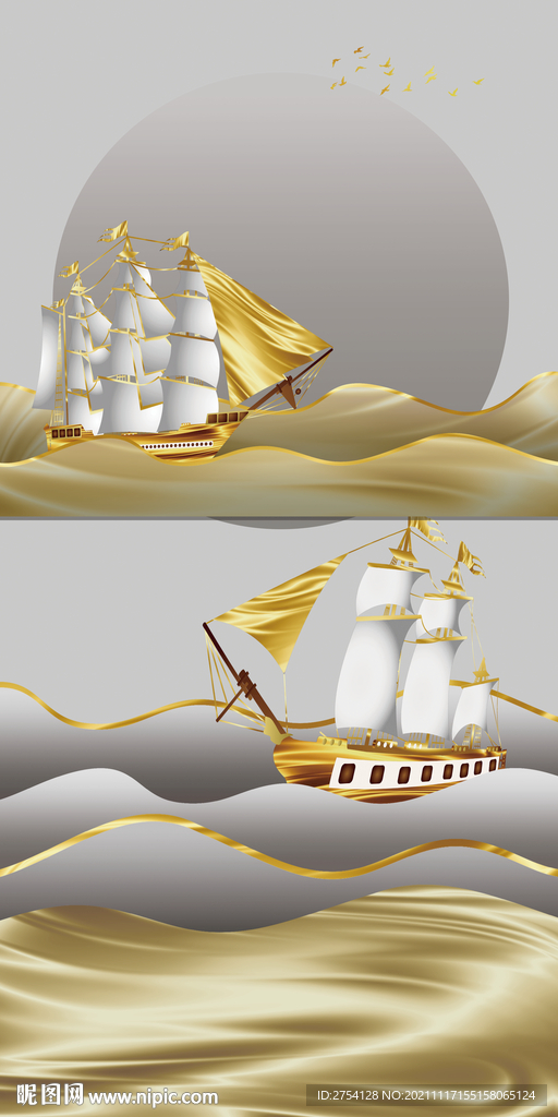 装饰画 晶瓷画 帆船